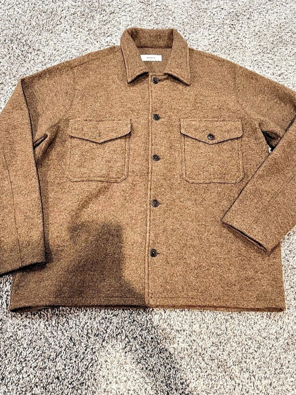 Buck Mason Felted Field Shirt Men’s XL Brown Merino Wool Overshirt